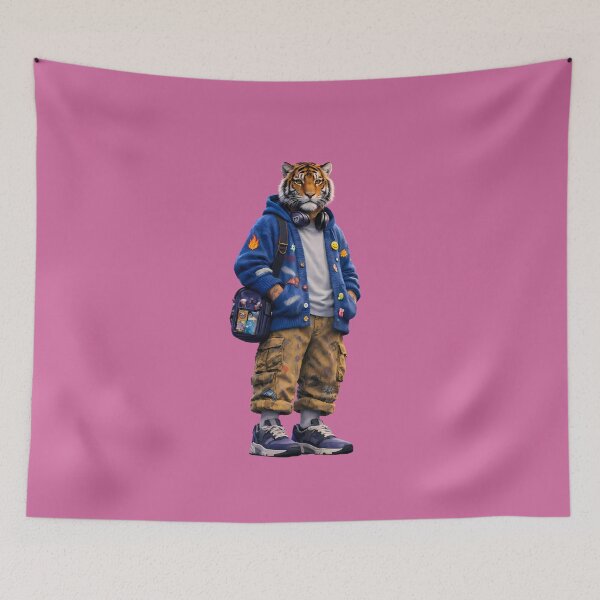 Item preview, Cool Streetwear Tiger - Urban Fashion Beast with Headphones Back Print designed and sold by Royal Beast Art.