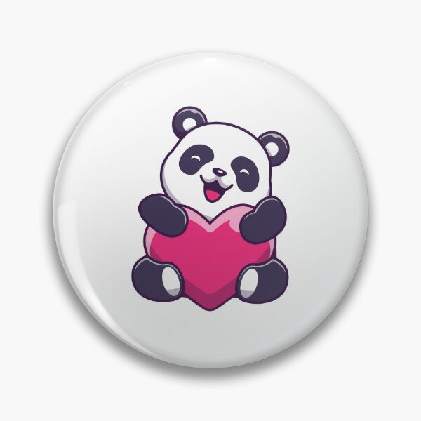 Item preview, Cute Panda Bear Holding Big Pink Heart Cartoon designed and sold by Hiro Hiro.