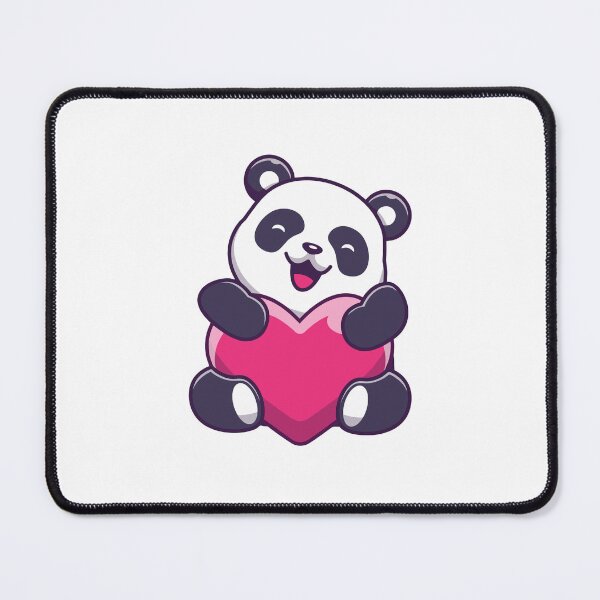 Item preview, Cute Panda Bear Holding Big Pink Heart Cartoon designed and sold by Hiro Hiro.