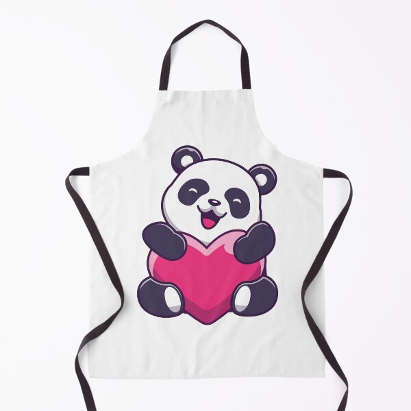 Item preview, Cute Panda Bear Holding Big Pink Heart Cartoon designed and sold by Hiro Hiro.