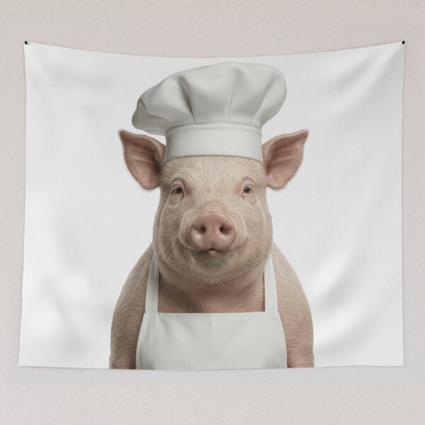 Item preview, Funny Pig Chef Realistic Animal Cooking Humor Art designed and sold by LazyOwlStore.