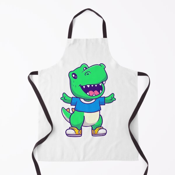 Item preview, Cute Green T-Rex Dinosaur Wearing Blue T-Shirt and Sneakers designed and sold by Hiro Hiro.