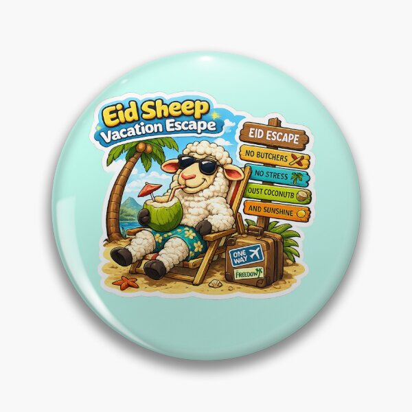 Item preview, Funny Eid Sheep Beach Vacation designed and sold by 1/2 Stickers.