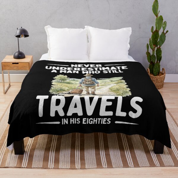 Item preview, Never Underestimate A Man Who Still Travels In His Eighties designed and sold by LounisArt.