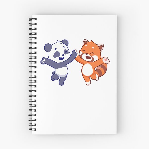 Item preview, Cute Panda and Red Panda Jumping High Five Best Friends designed and sold by Hiro Hiro.