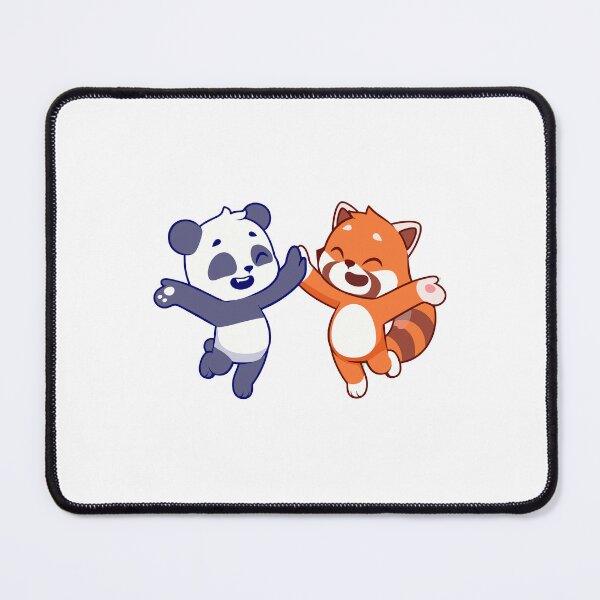 Item preview, Cute Panda and Red Panda Jumping High Five Best Friends designed and sold by Hiro Hiro.