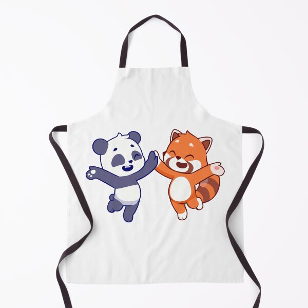 Item preview, Cute Panda and Red Panda Jumping High Five Best Friends designed and sold by Hiro Hiro.