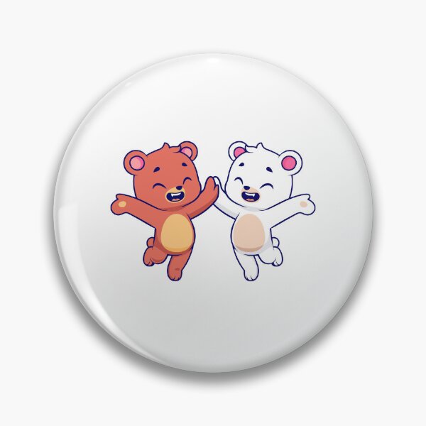 Item preview, Cute Brown Bear and Polar Bear Jumping High Five Friends designed and sold by Hiro Hiro.
