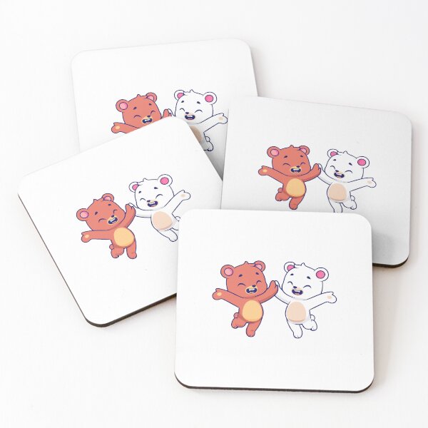 Item preview, Cute Brown Bear and Polar Bear Jumping High Five Friends designed and sold by Hiro Hiro.