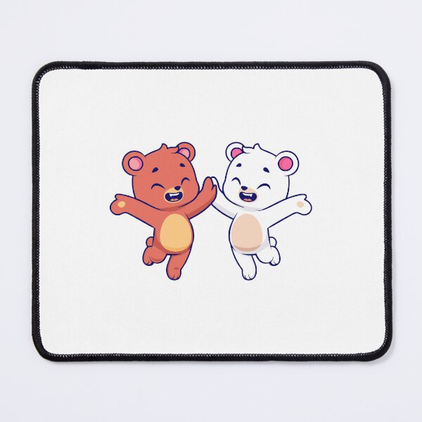 Item preview, Cute Brown Bear and Polar Bear Jumping High Five Friends designed and sold by Hiro Hiro.