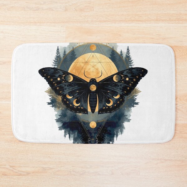 Artikelvorschau, Schmetterling im dunklen Mond – Gotische Himmels-Aquarellkunst | Mystisches Boho-Design mit Mondphasen entworfen und verkauft von Biedroneczka.
