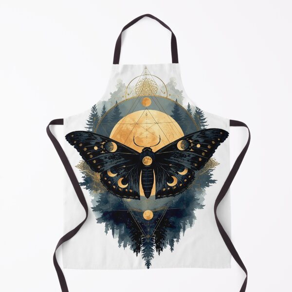 Artikelvorschau, Schmetterling im dunklen Mond – Gotische Himmels-Aquarellkunst | Mystisches Boho-Design mit Mondphasen entworfen und verkauft von Biedroneczka.