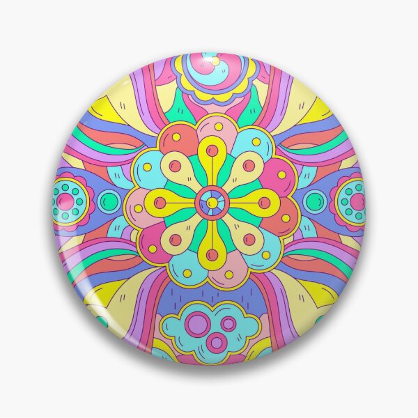 Item preview, Trippy Mandala Psychedelic Floral Seamless Pattern Colorful Retro 70s Groovy Art designed and sold by FestDrip.