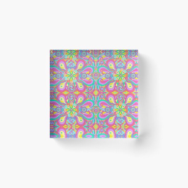 Item preview, Trippy Mandala Psychedelic Floral Seamless Pattern Colorful Retro 70s Groovy Art designed and sold by FestDrip.