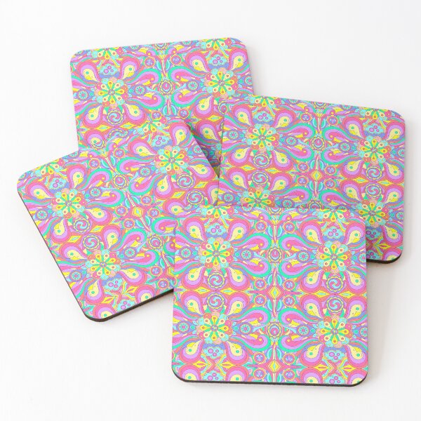 Item preview, Trippy Mandala Psychedelic Floral Seamless Pattern Colorful Retro 70s Groovy Art designed and sold by FestDrip.