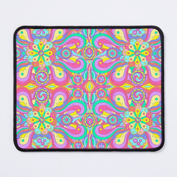 Item preview, Trippy Mandala Psychedelic Floral Seamless Pattern Colorful Retro 70s Groovy Art designed and sold by FestDrip.