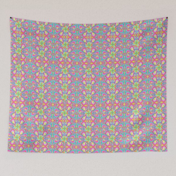 Item preview, Trippy Mandala Psychedelic Floral Seamless Pattern Colorful Retro 70s Groovy Art designed and sold by FestDrip.