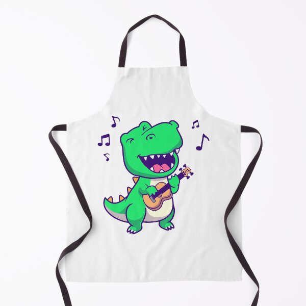 Item preview, Cute Green T-Rex Dinosaur Playing Ukulele Guitar Cartoon designed and sold by Hiro Hiro.