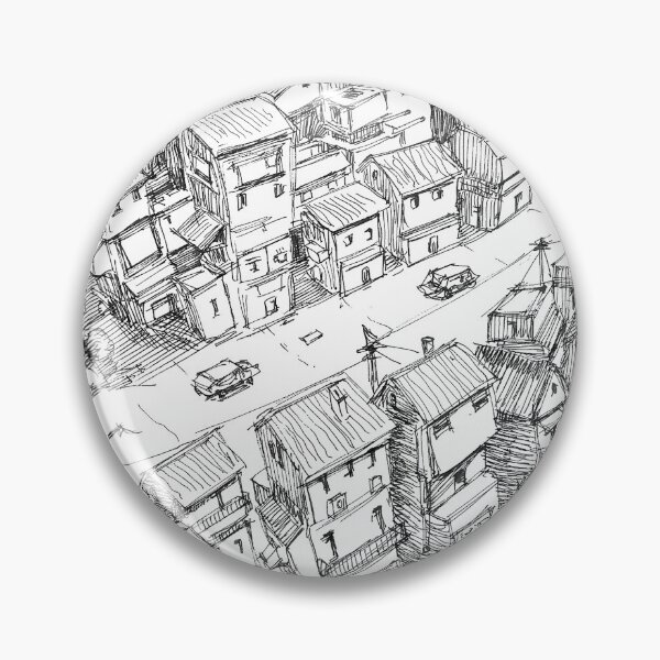 Item preview, manga sketch town ink art designed and sold by Paintbase.