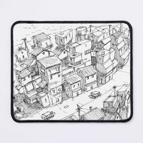 Item preview, manga sketch town ink art designed and sold by Paintbase.