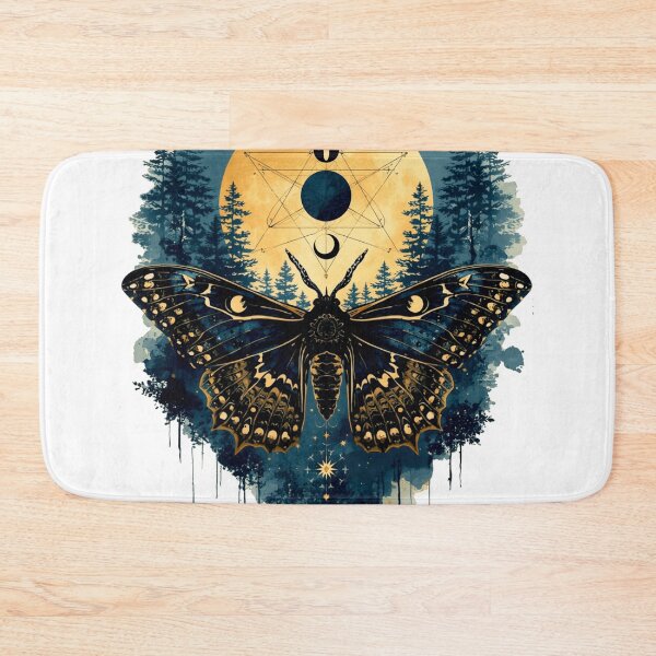 Artikelvorschau, Schmetterling im dunklen Mond – Gotische Himmels-Aquarellkunst | Mystisches Boho-Design mit Mondphasen entworfen und verkauft von Biedroneczka.