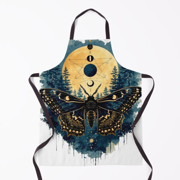 Artikelvorschau, Schmetterling im dunklen Mond – Gotische Himmels-Aquarellkunst | Mystisches Boho-Design mit Mondphasen entworfen und verkauft von Biedroneczka.