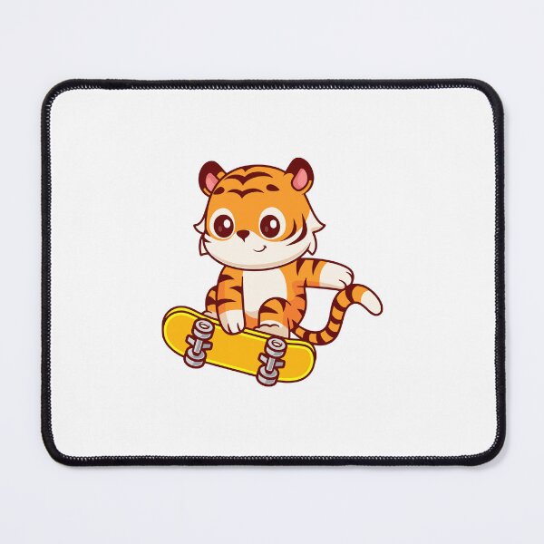 Item preview, Cute Skater Tiger Riding Yellow Skateboard designed and sold by Hiro Hiro.
