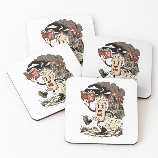 Item preview, Jane Eyre Burning Thornfield Hall Retro Cartoon Candle designed and sold by Fenay Designs.