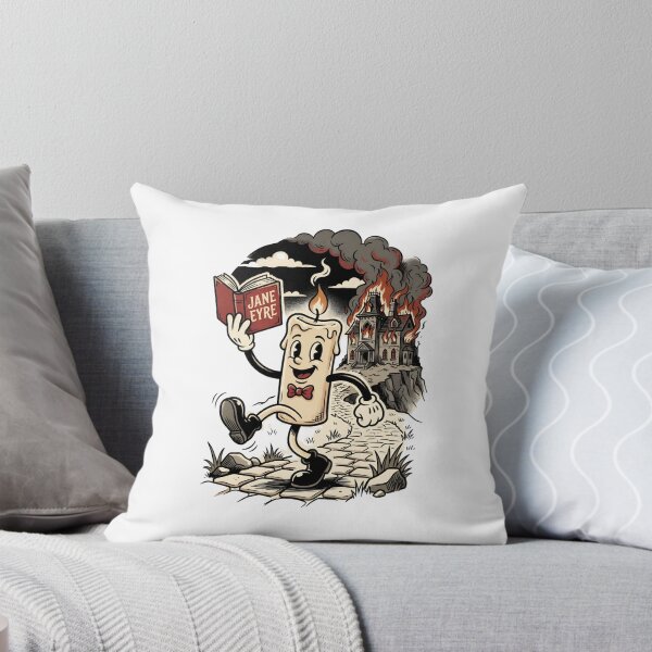 Item preview, Jane Eyre Burning Thornfield Hall Retro Cartoon Candle designed and sold by Fenay Designs.