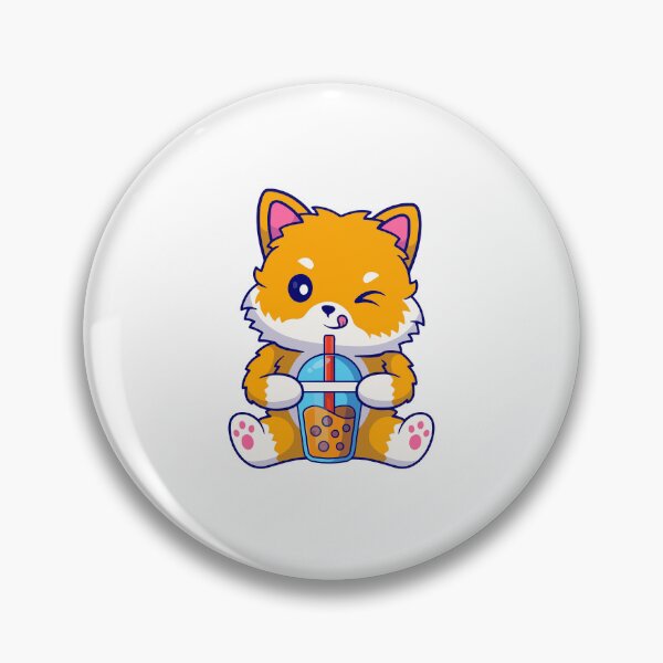 Item preview, Kawaii Fox Drinking Bubble Tea Boba Lover designed and sold by Hiro Hiro.