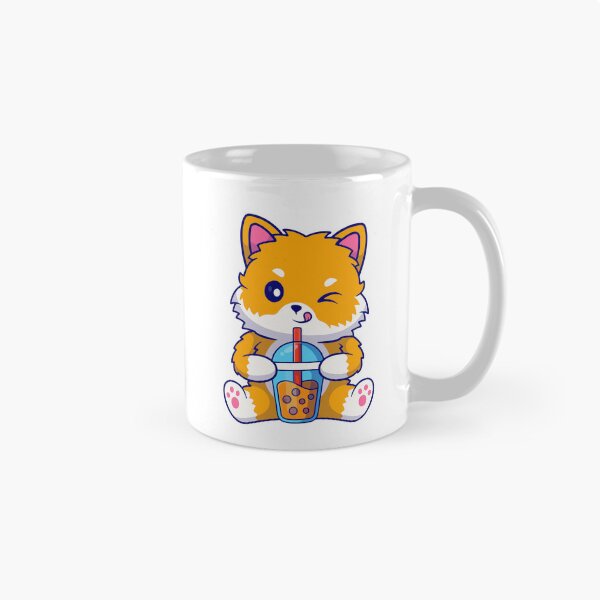 Item preview, Kawaii Fox Drinking Bubble Tea Boba Lover designed and sold by Hiro Hiro.