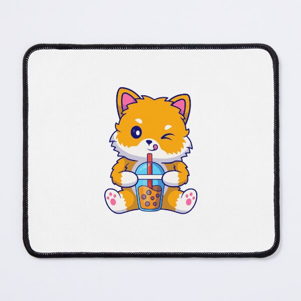 Item preview, Kawaii Fox Drinking Bubble Tea Boba Lover designed and sold by Hiro Hiro.