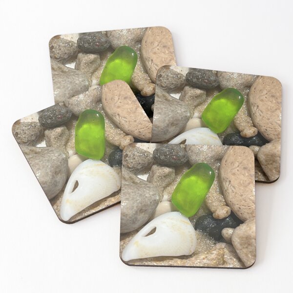 Item preview, Green seaglass on the beach designed and sold by Jums-Med.