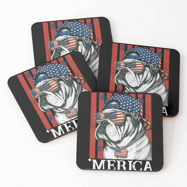 Item preview, Patriotic Bulldog 'MERICA 4th of July T-Shirt designed and sold by SoyLamderma.