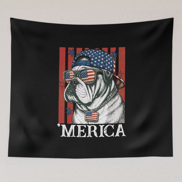 Item preview, Patriotic Bulldog 'MERICA 4th of July T-Shirt designed and sold by SoyLamderma.