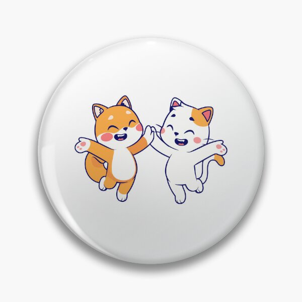 Item preview, Cute Cats Jumping High Five Friendship designed and sold by Hiro Hiro.