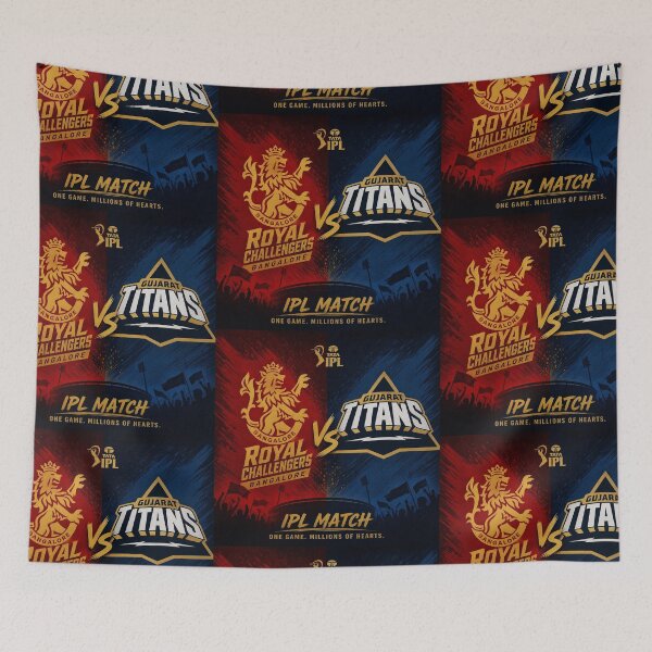 Item preview, Royal Challengers Bangalore vs Gujarat Titans – IPL Rivalry art designed and sold by Crick-Art.