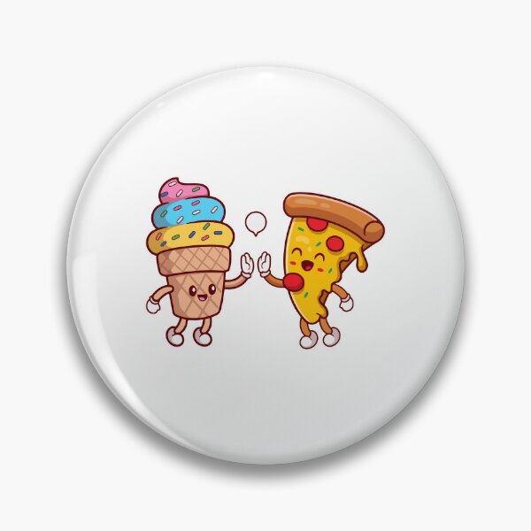 Item preview, Cute Ice Cream and Pizza Slice High Five designed and sold by Hiro Hiro.