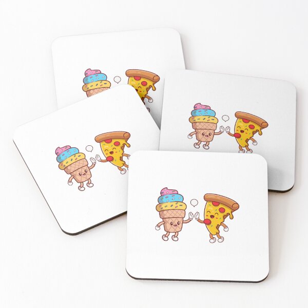 Item preview, Cute Ice Cream and Pizza Slice High Five designed and sold by Hiro Hiro.