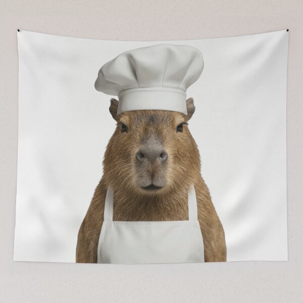 Item preview, Funny Capybara Chef Realistic Animal Cooking Humor Art designed and sold by LazyOwlStore.