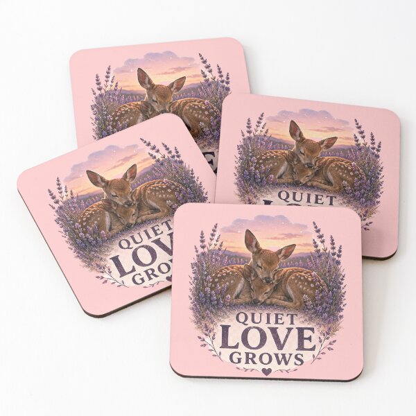 Item preview, Quiet Love Grows, Soft Romantic Deer Aesthetic Design designed and sold by JagrDesigns.
