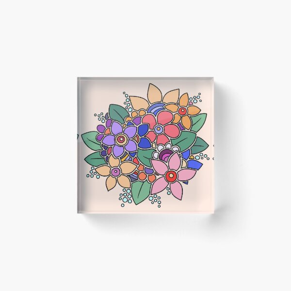 Item preview, Hand-drawn colorful floral bouquet illustration designed and sold by ubborn.