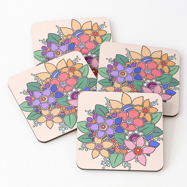Item preview, Hand-drawn colorful floral bouquet illustration designed and sold by ubborn.