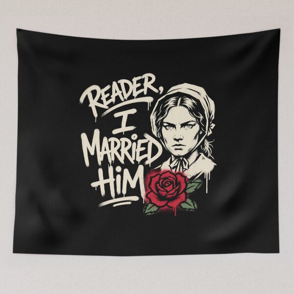 Item preview, Jane Eyre Reader I Married Him Graffiti Street Art Portrait designed and sold by Fenay Designs.