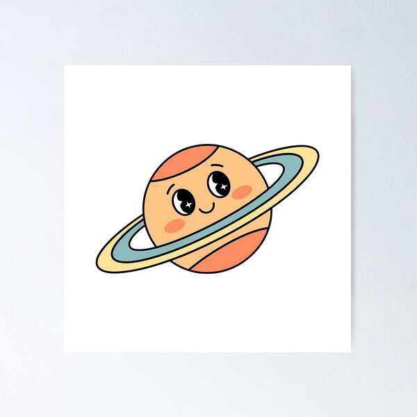 Item preview, Aesthetic Vintage Pastel Saturn – Groovy Cute Planet designed and sold by MarJul.