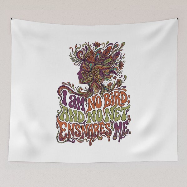 Item preview, Jane Eyre I Am No Bird Psychedelic 70s Art Nouveau Quote designed and sold by Fenay Designs.