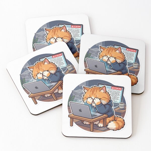 Item preview, Procrastinating Cat Funny Deadline Struggle designed and sold by SoftAuraStudi0.