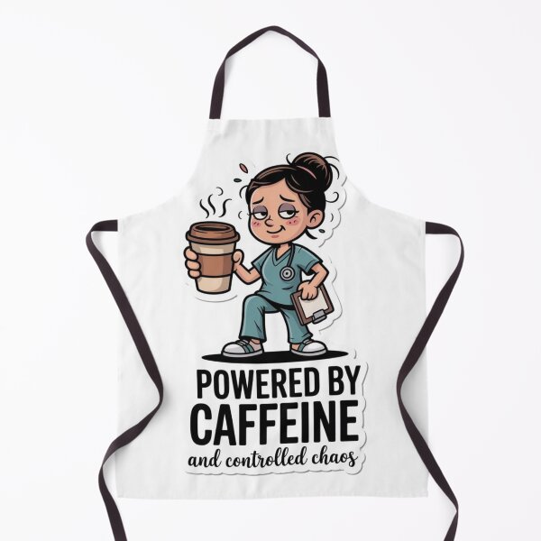 Item preview, Nurse Sticker | Powered by Caffeine and Controlled Chaos Funny Nurse Gift Die Cut design designed and sold by CrystalCove11.