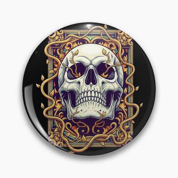 Item preview, Luxury Gothic Skull in Ornate Gold Frame designed and sold by nuel-art.