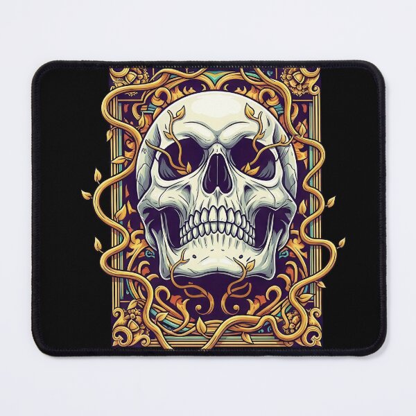 Item preview, Luxury Gothic Skull in Ornate Gold Frame designed and sold by nuel-art.